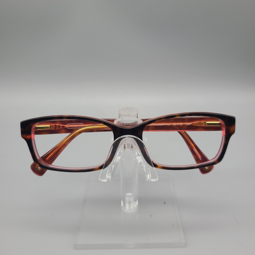 Coach Brooklyn HC 6040 Eyeglasses Tortoise Pink Gold Tone Rectangular Frames